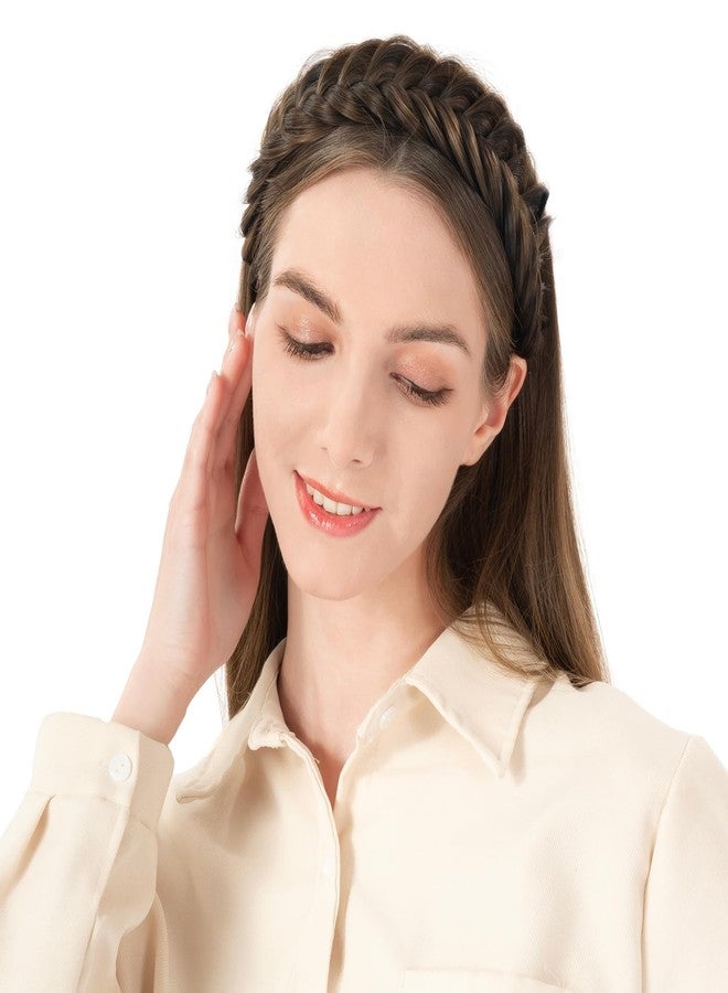 بوبريا طوق شعر عريض مضفر من بوبيا مزود بأسنان، أطواق شعر مضفرة مزودة بأسنان للنساء، أطواق شعر مضفرة مزودة بأسنان (أشقر رملي) - Image 4